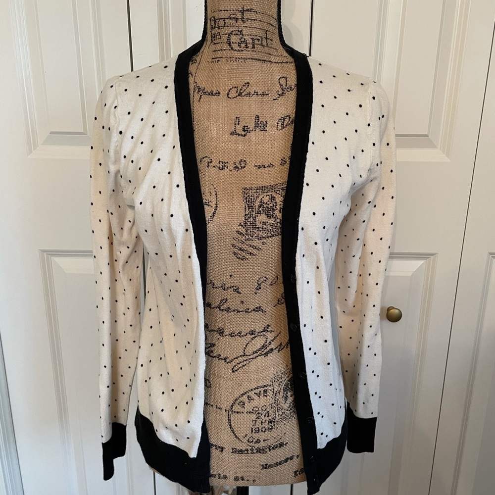 Black and white polka dot cardigan